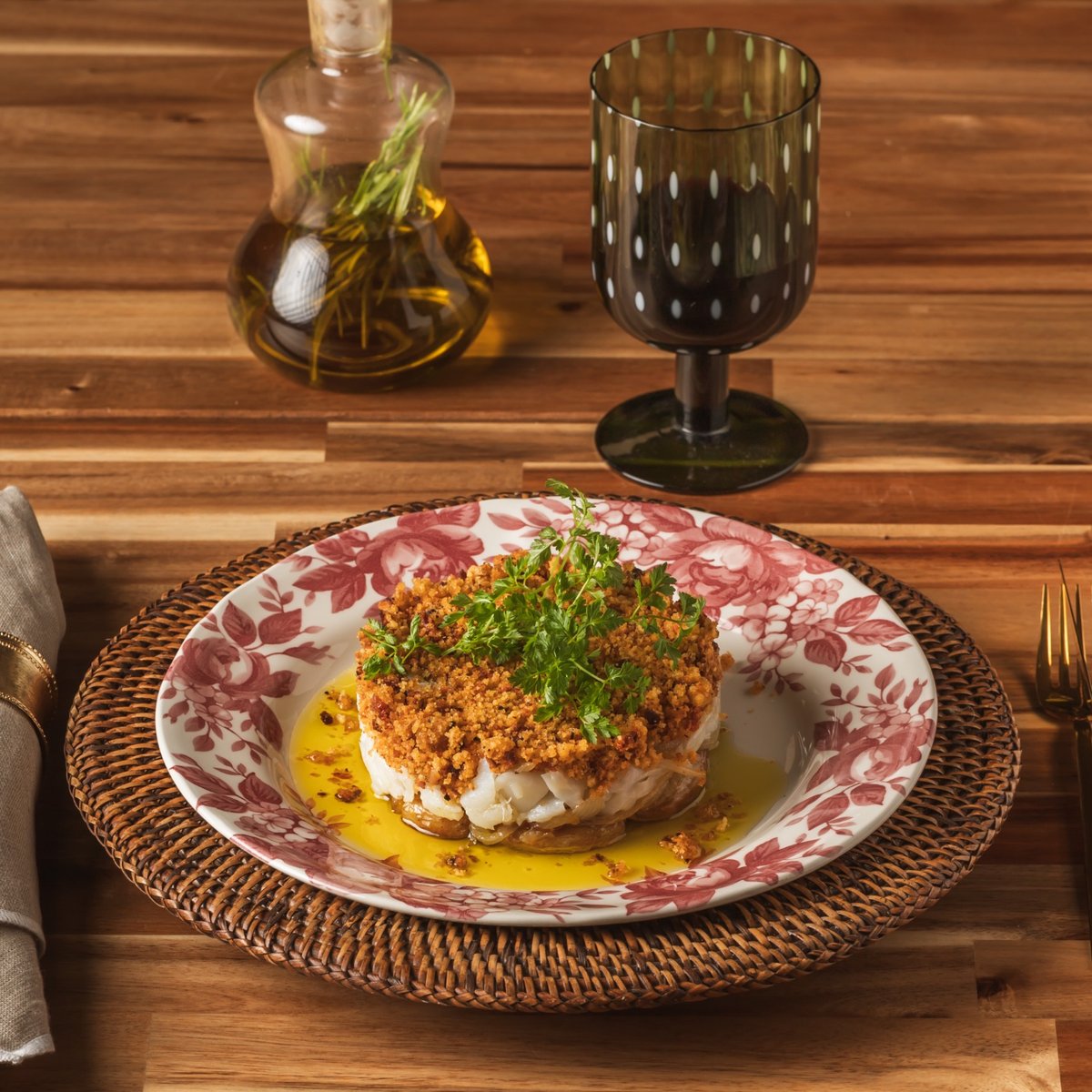 Bacalhau com broa artesanal